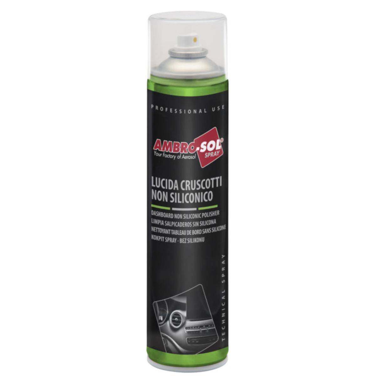 Lucida Cruscotti Spray Non Siliconico Detergente Pulizia Plastiche Interni 0.6l-0