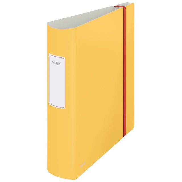 Registratore Leitz Cosy Active con meccanismo a leva 180° - A4 - dorso 8,2 cm - giallo caldo - 10380019-2