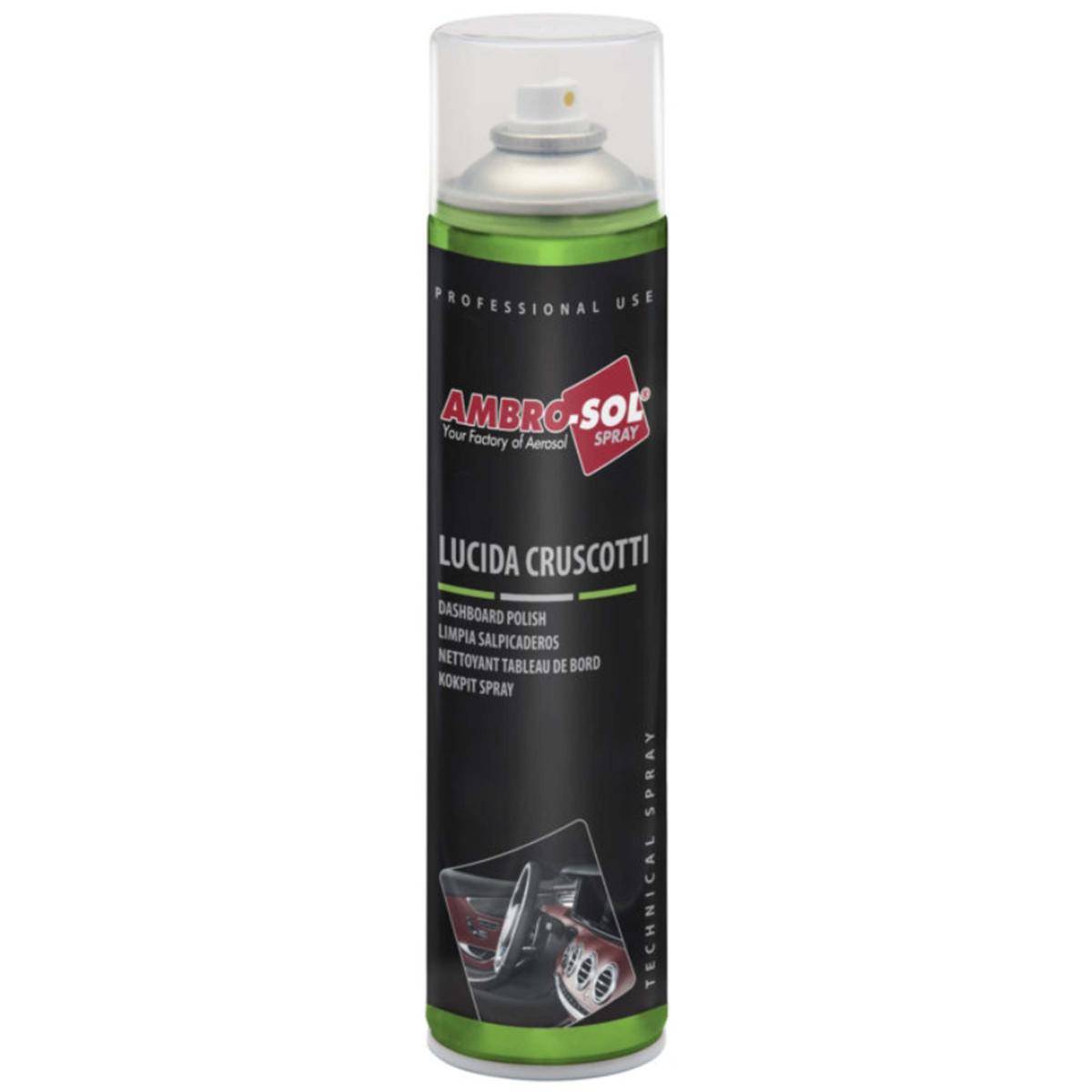 Lucida Cruscotti Spray Detergente Pulizia Rinnova Auto Plastiche Interni 600ml-0