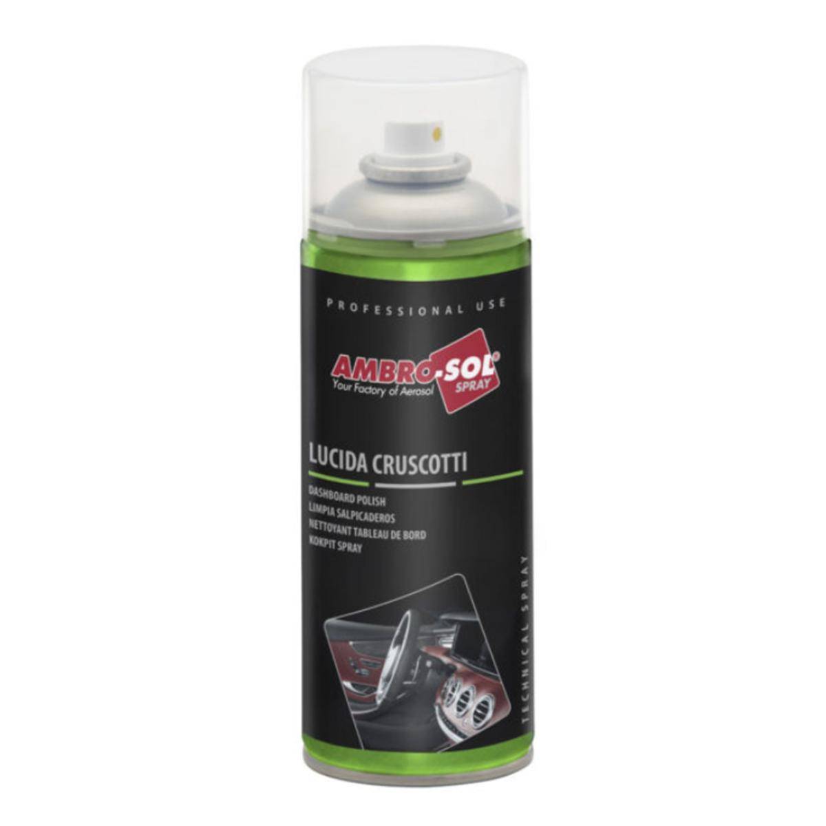 Lucida Cruscotti Spray Detergente Pulizia Rinnova Auto Plastiche Interni 400ml-0