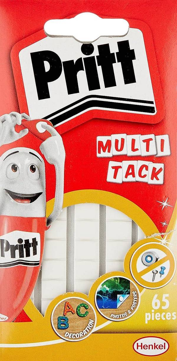 Confezione multitack Pritt da 65 pezzi di mastice adesivo bianco: forte, pulito