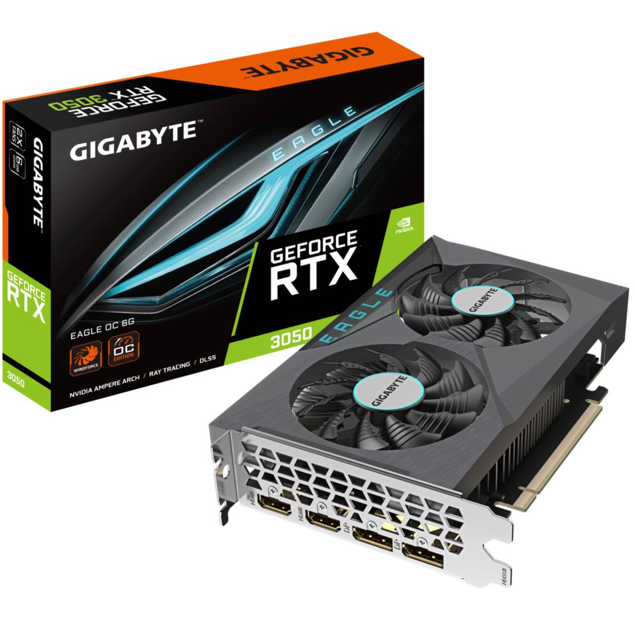 Gigabyte Scheda grafica Nvidia GeForce RTX 3050 EAGLE OC 6 GB RAM GDDR6 PCIe x16 DisplayPort, HDMI ™ Con overclocking