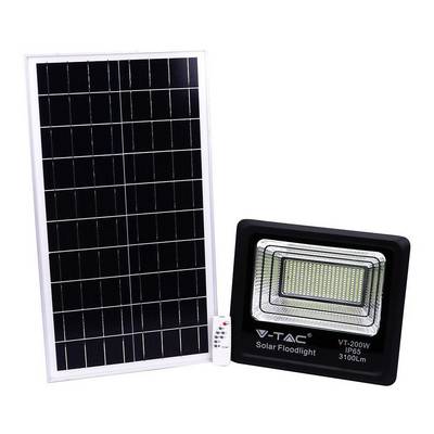 V-TAC Faro LED Solare 40W con Telecomando e Batteria LFP Timer Cavo 5m Nero 4000K-0