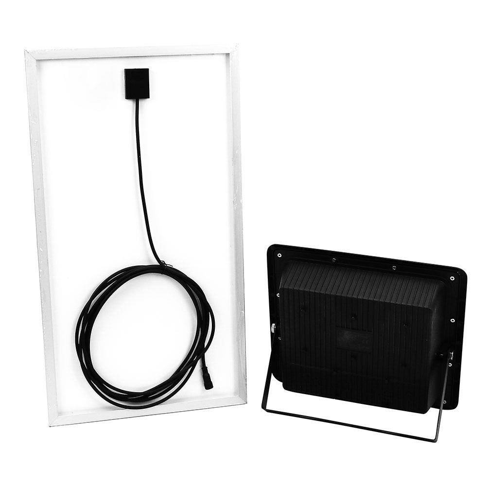 V-TAC Faro LED Solare 40W con Telecomando e Batteria LFP Timer Cavo 5m Nero 4000K-1