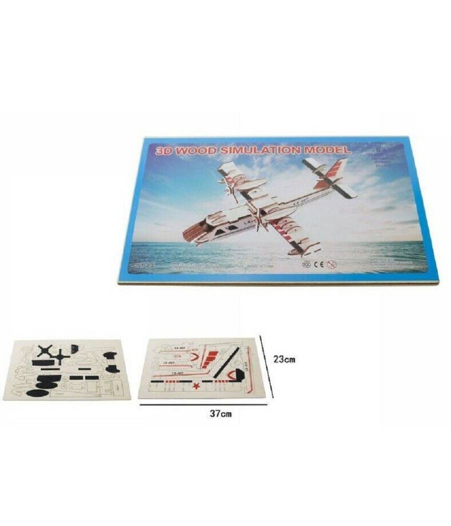 Puzzle 3d Legno Idrovolante Modellino Modellismo Collezione Gioco Bambini 07348 --0