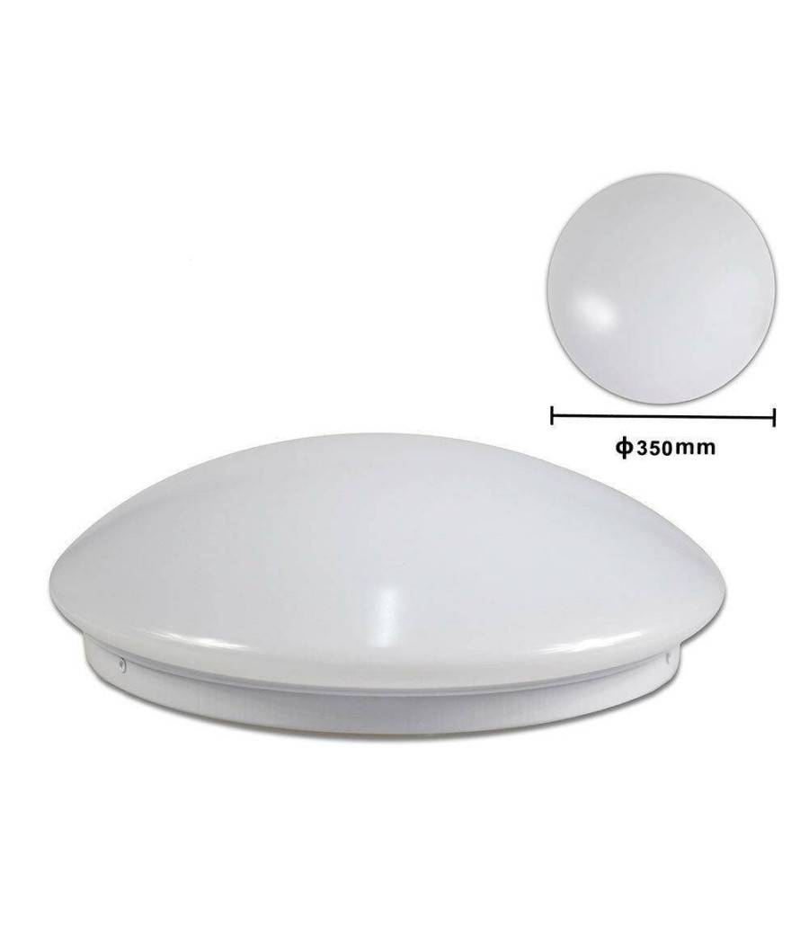 Plafoniera Bianca Da Soffitto 24 Watt 48 Led Large Luce 3000k 4000k 6500k C-0 - -Bianco Freddo --0