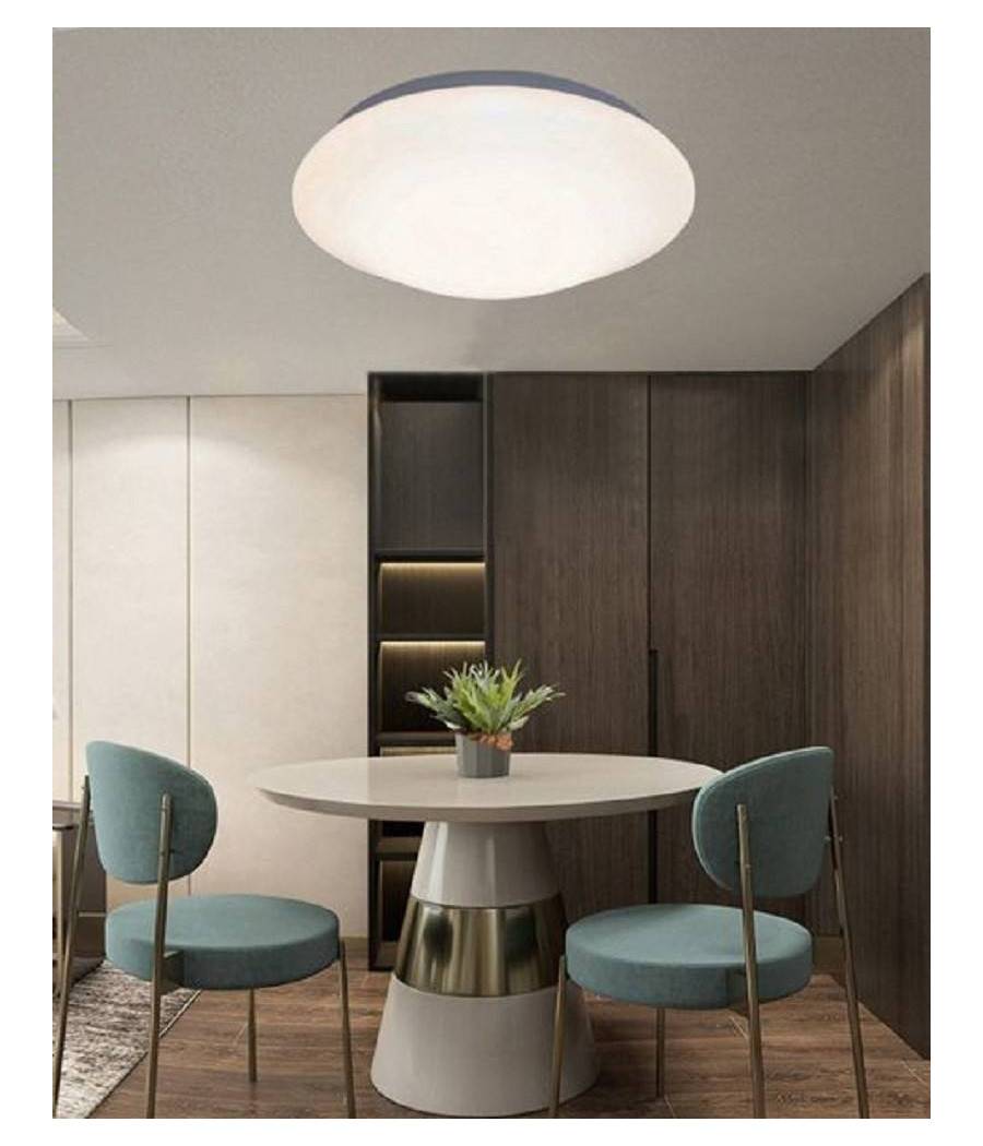 Plafoniera Bianca Da Soffitto 24 Watt 48 Led Large Luce 3000k 4000k 6500k C-0 - -Bianco Freddo --2