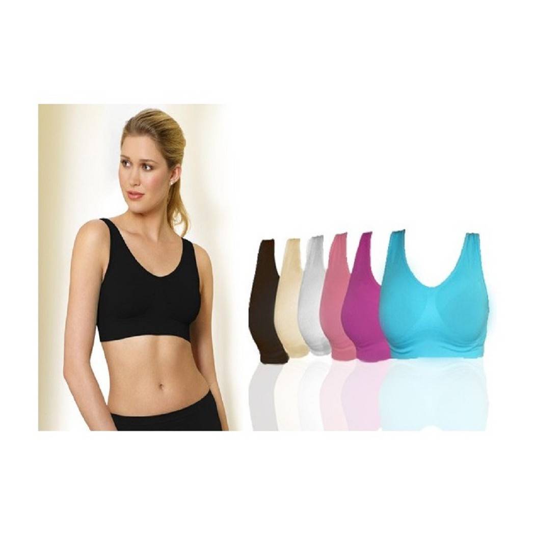Set 6 Reggiseni Senza Ferretto E Cuciture Modellante Sportivo Donna Contenitivo - M-0