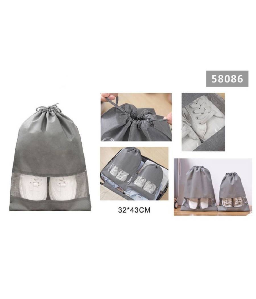 Set 2 Pz Borsa Sacchi Sacca Porta Scarpe Portascarpe Viaggio Sport 32x43cm 58086 --0
