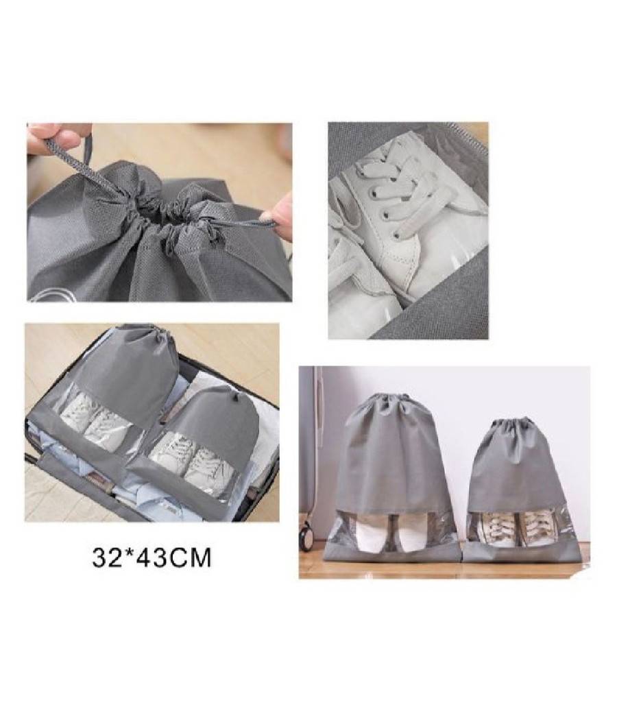 Set 2 Pz Borsa Sacchi Sacca Porta Scarpe Portascarpe Viaggio Sport 32x43cm 58086 --2