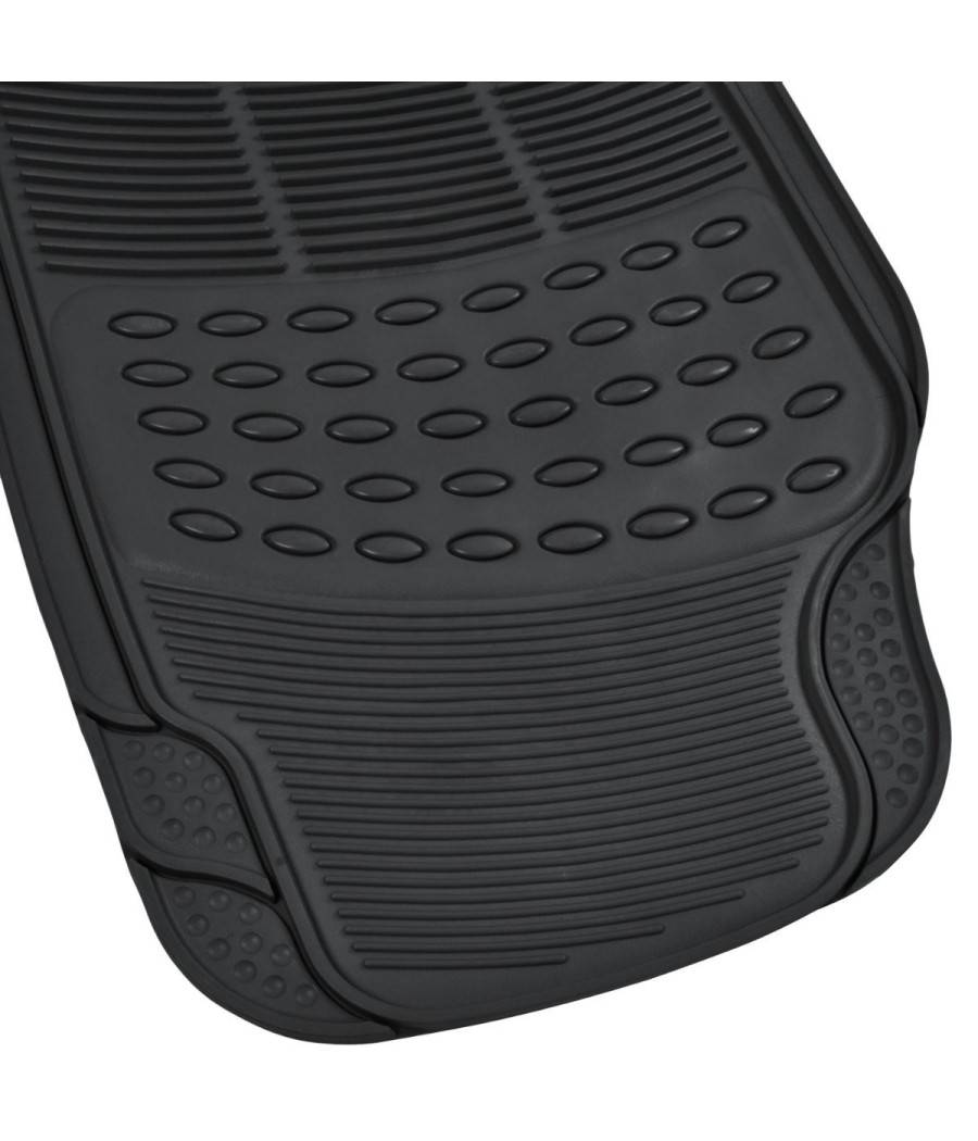 Set 4 Pezzi Tappeti Per Auto Tappetini Universali In Gomma Sintetica Pvc Nero --1