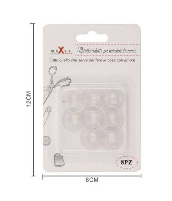 Set 8 Rocchetti Spolina Plastica Bobine Raccogli Filo Per Macchina Cucire 87533 -