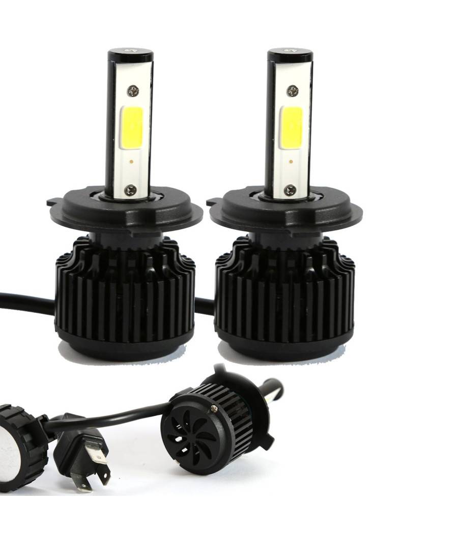 Kit H4 Lampade A Led Cree Full Led 2600 Lumen 6000k Digitale 12v 24v 24w Auto --0