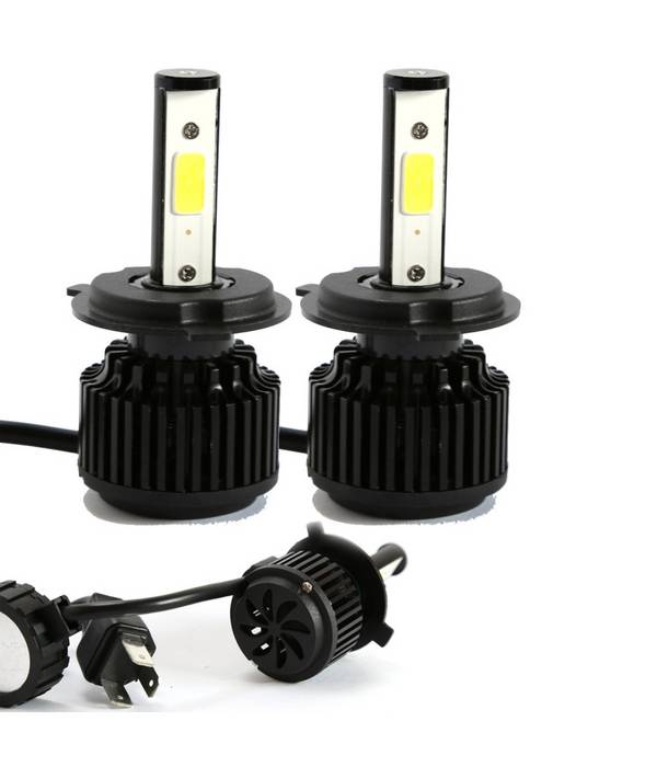 Kit H4 Lampade A Led Cree Full Led 2600 Lumen 6000k Digitale 12v 24v 24w Auto -