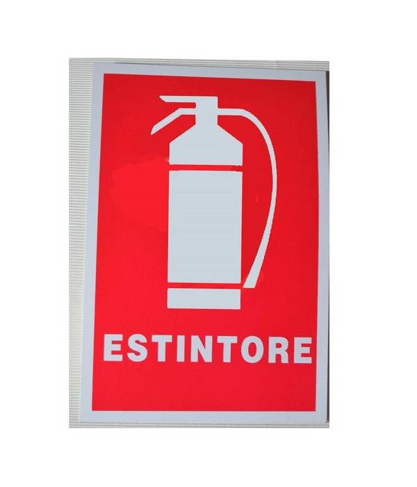 Cartello Presenza Di Estintore Segnaletica Sicurezza Avvertimento Plastificato -