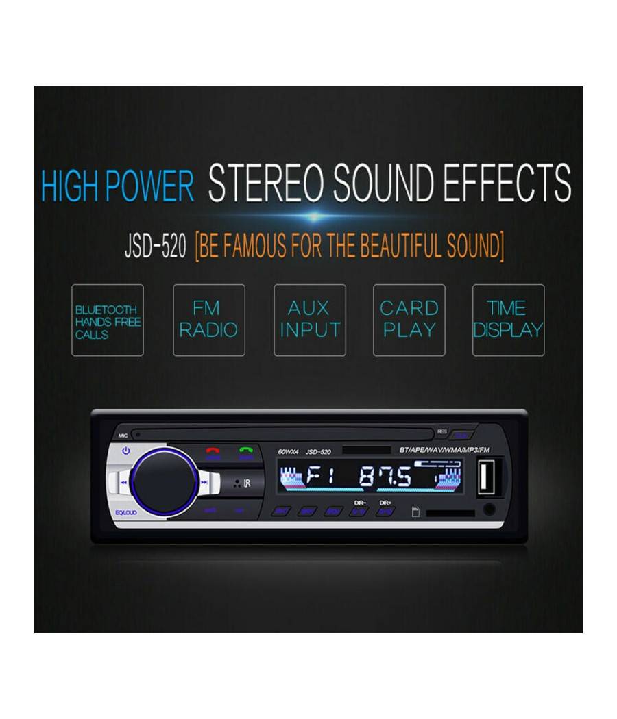 Autoradio Lettore Mp3 Ca001b Sistema Audio Auto Universale 1 Din Bluetooth Aux --3
