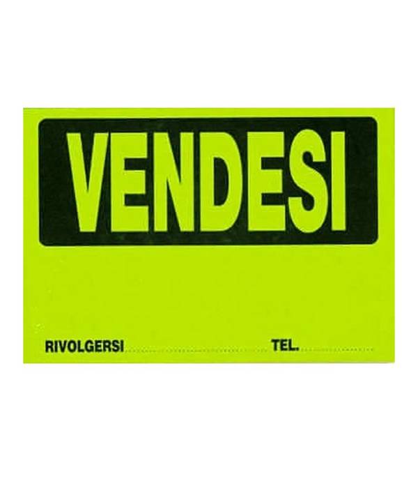 Cartello Vendesi Plastificato Con Scritta 30 X 20 Cm Segnaletico -
