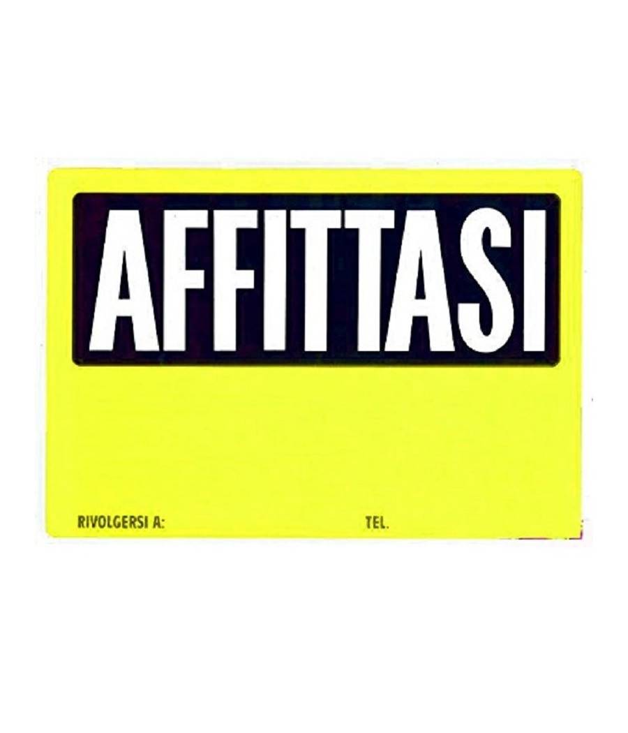 Cartello Affittasi Plastificato Con Scritta 30 X 20 Cm Segnaletico --0