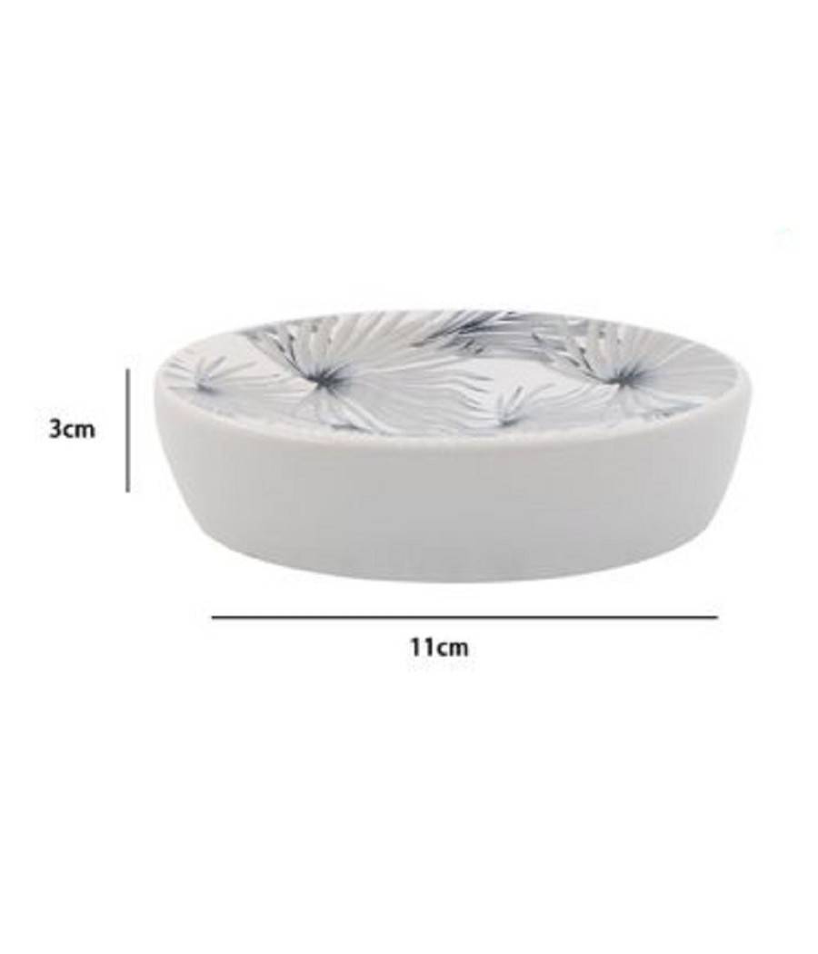 Porta Sapone Saponetta Accessorio Arredo Bagno Stampa Tropicale 11 X 3 Cm 87065 --1