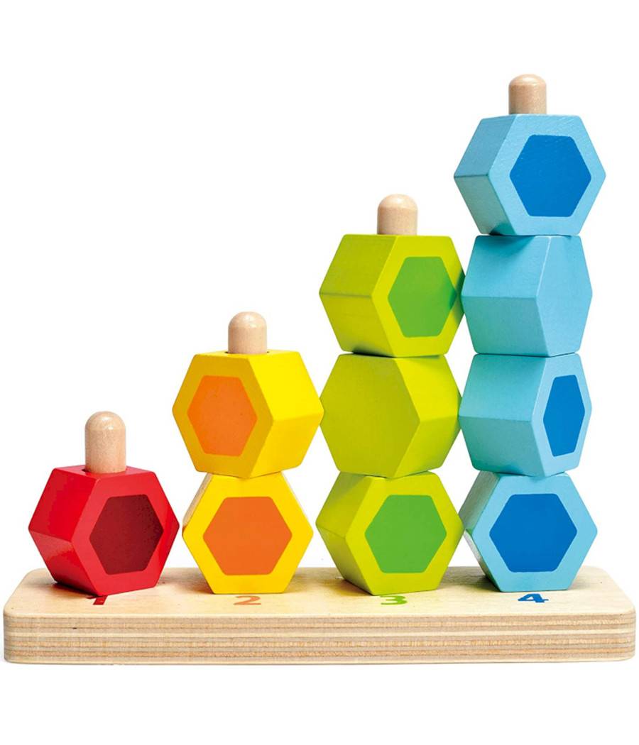 Giocattolo Creativo In Legno Gioco Educativo Per Bambini Colorato Impila E Conta --0