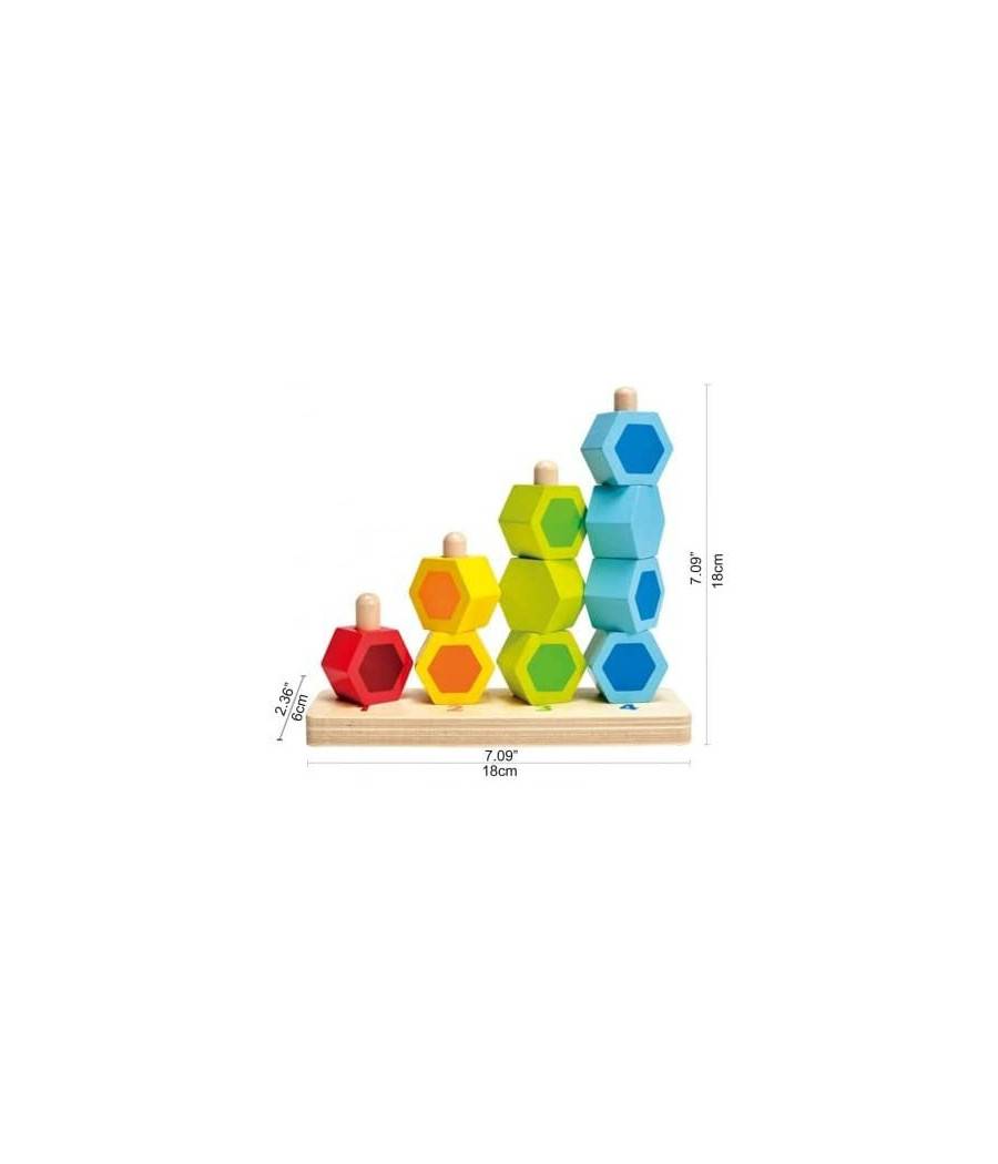 Giocattolo Creativo In Legno Gioco Educativo Per Bambini Colorato Impila E Conta --3
