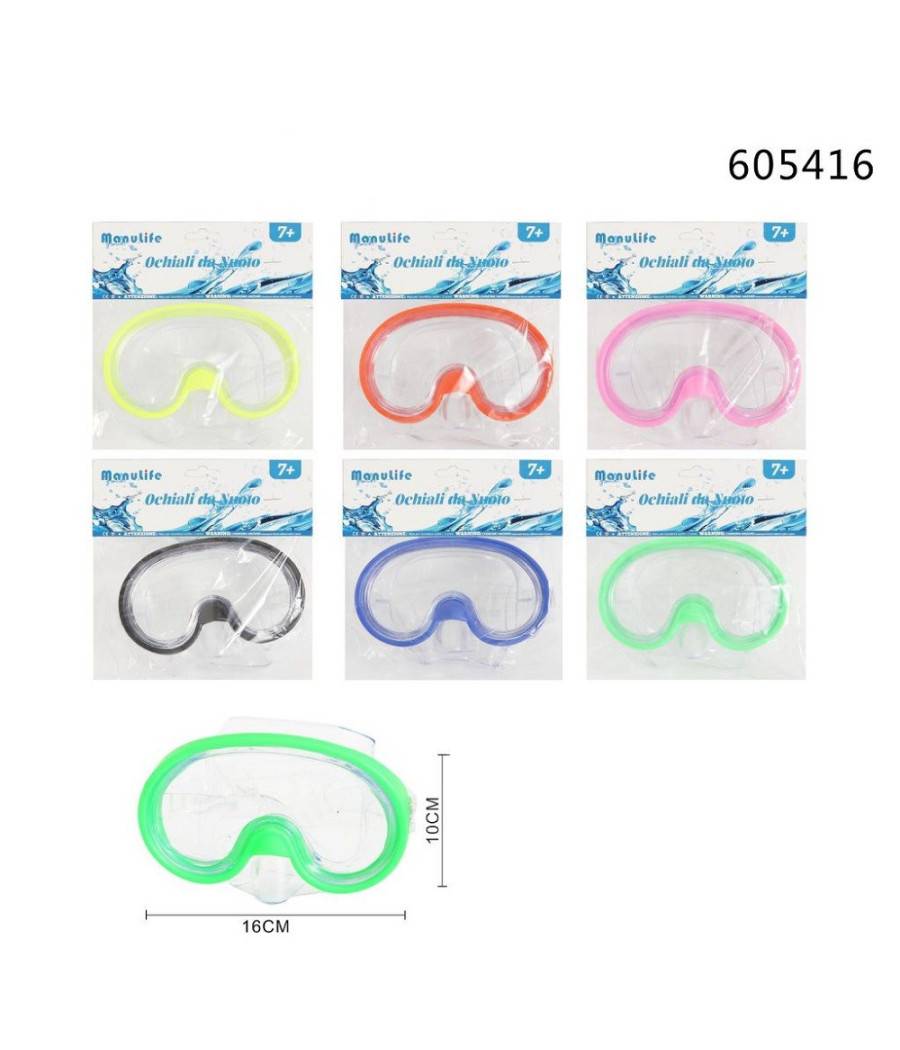 Maschera Da Nuoto Mare Sub Spiaggia Estate Snorkling 16x10cm Colori Vari 605416 --1