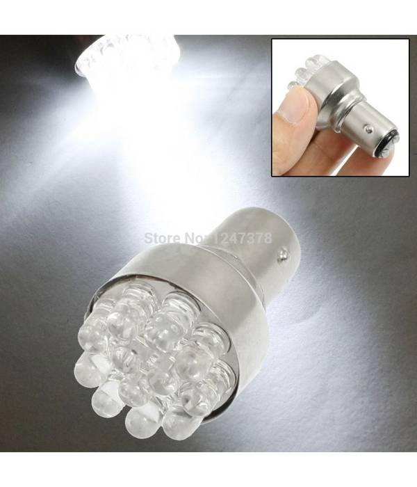 Coppia Di Lampadine Gialle A Bulbi 12 Led Per Auto 12volt S25 Luce Gialla -