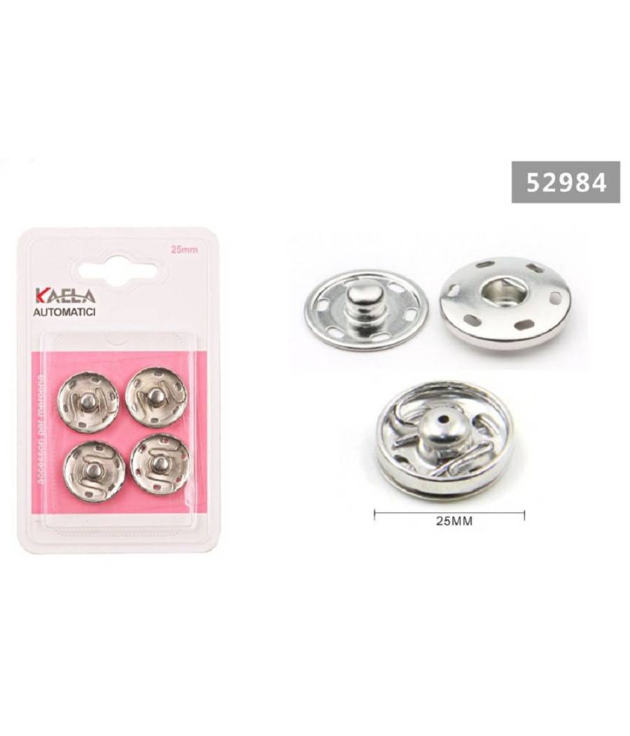 Set 4 Paia Di Bottoni Automatici A Pressione ø 25 Mm Accessori Per Cucito 52984 --0