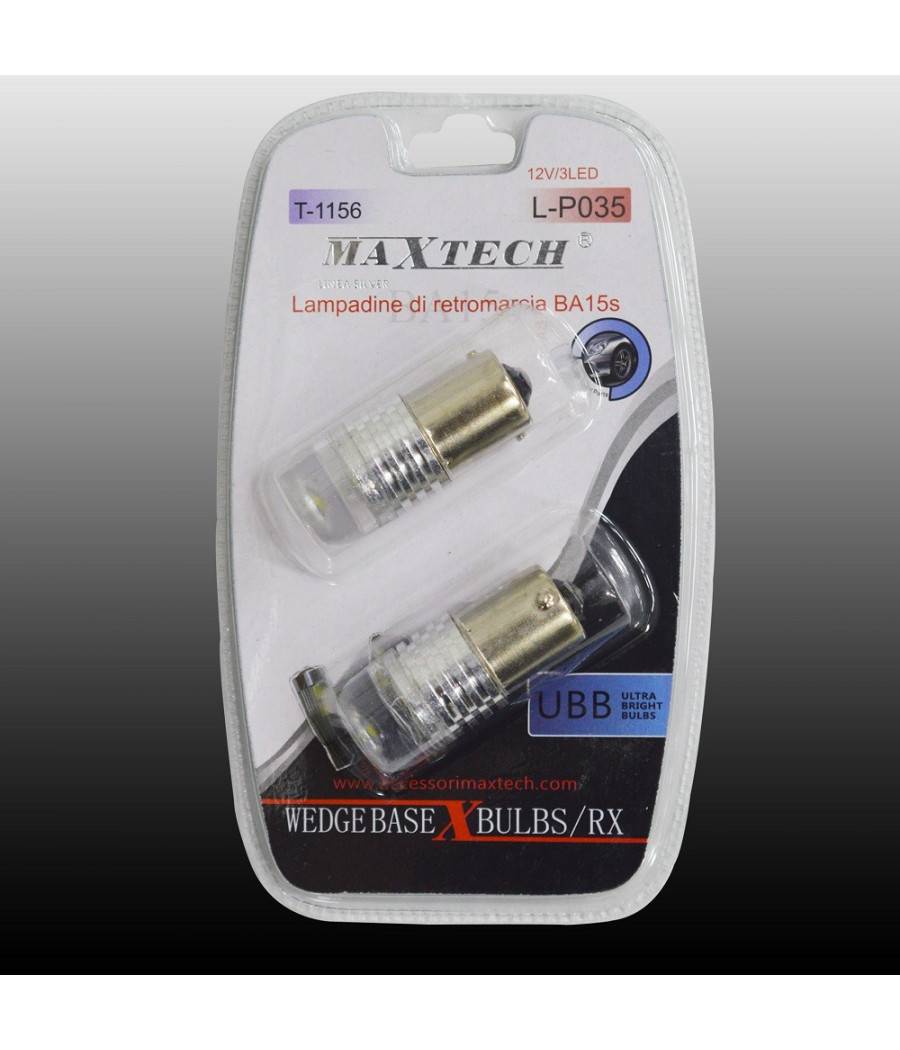 Lampadine Di Retromarcia Ba15s 12v / 3led Lampadine Ultra Luminose Maxtech L-p035 --0