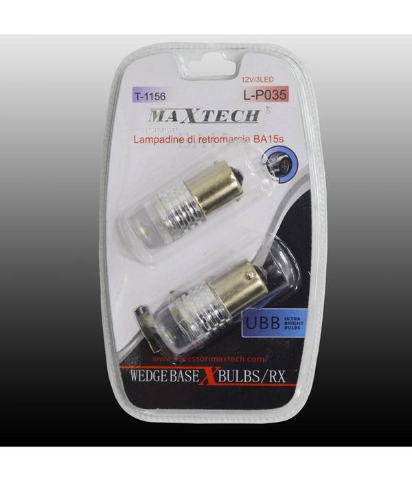 Lampadine Di Retromarcia Ba15s 12v / 3led Lampadine Ultra Luminose Maxtech L-p035 -