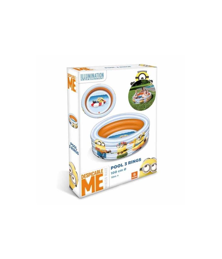 Piscina Gonfiabile Cattivissimo Me Disney Bambini 3 Anelli Diametro 100 Cm --1