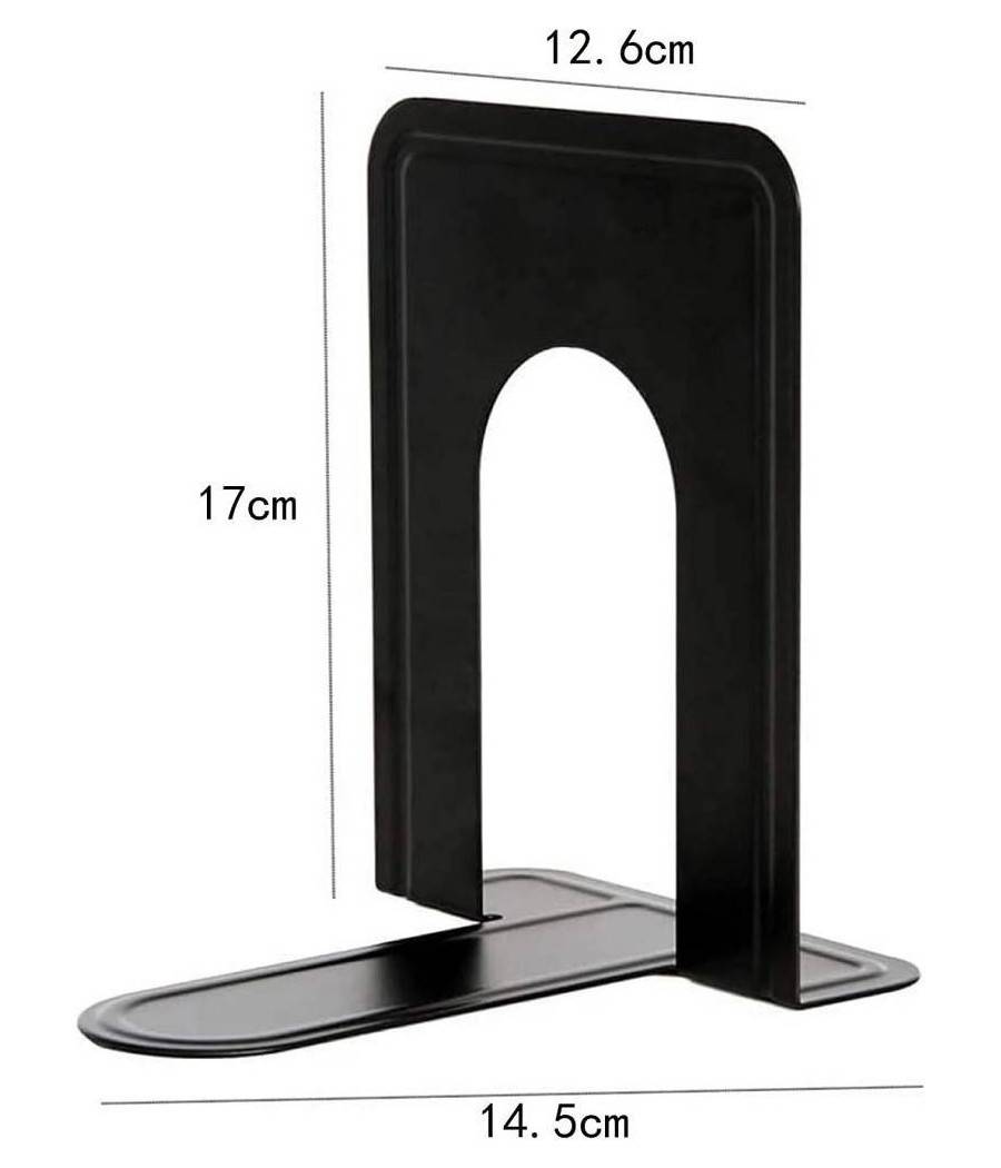Set 2 Pz Fermalibri In Metallo Antiscivolo Organizer Da Scrivania Supporto Libri --1