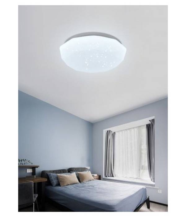 Plafoniera Soffitto 36 W Bianca Lavorata Puntini Luce 6500k 3000k 4000k C02-36 - -Bianco Freddo -