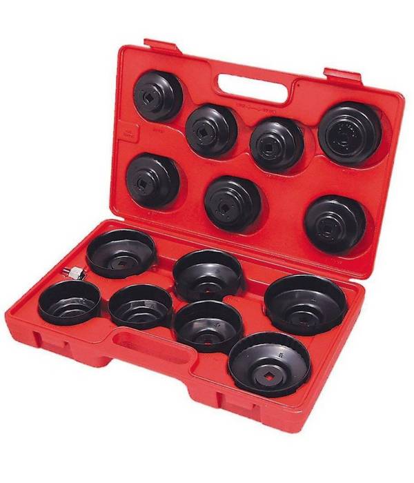 Kit Chiave A Tazza Per Filtro Olio 15 Pz Auto Universale Crhome Vanadium -