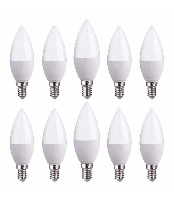 Lampadine A Led E14 C37 Forma Effetto Candela 4,5w Luce Calda Fredda Naturale - -Bianco Caldo -