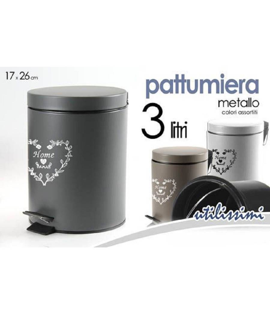 Pattumiera Portaspazzatura 17x26cm 3lt Deluxe Moderno Classico Colori Ass 664465 --1