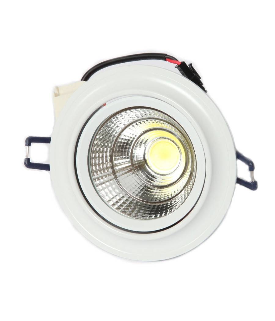 Faretto Cob Led Incasso Orientabile Wisdom 5w 10w Colore Oro Satinato O Bianco - Bianco-Bianco Freddo-10 Watt-0