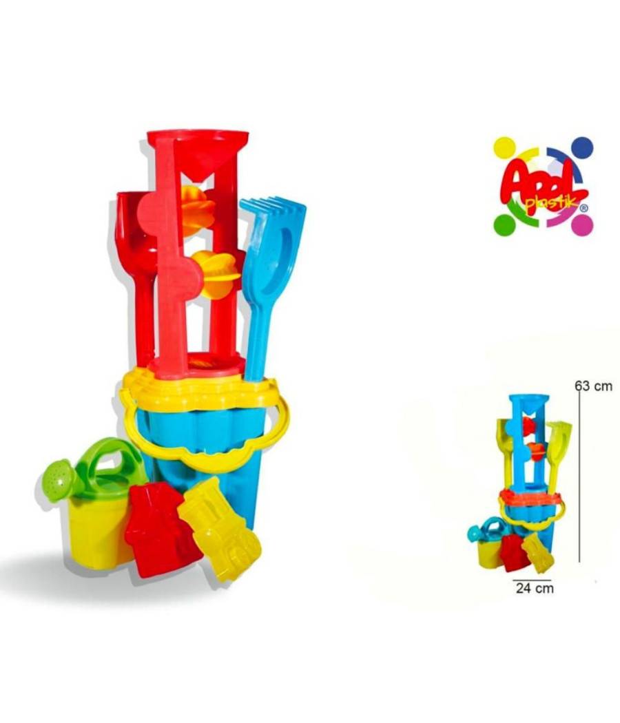 Set Da Spiaggia Con Secchiello Mulino Palette Innaffiatoio Gioco Per Bambini --0