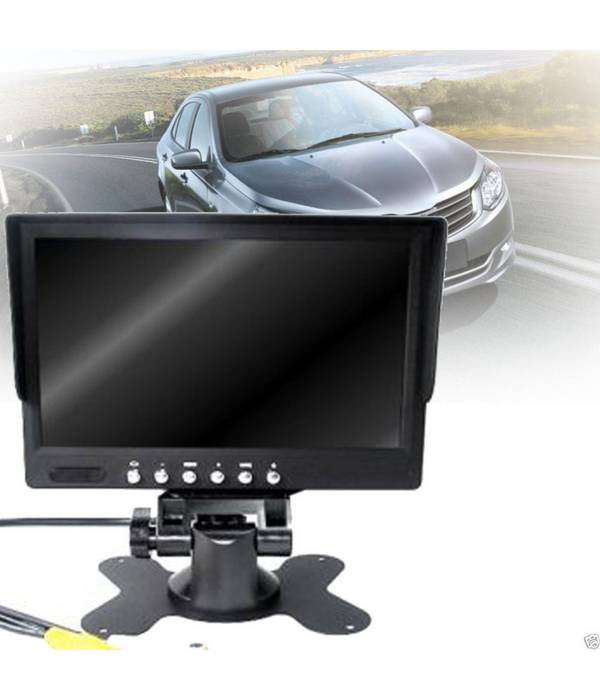 Monitor Lcd Led Tft 7" Pollici 2 Ingressi Per Telecamera Retromarcia -