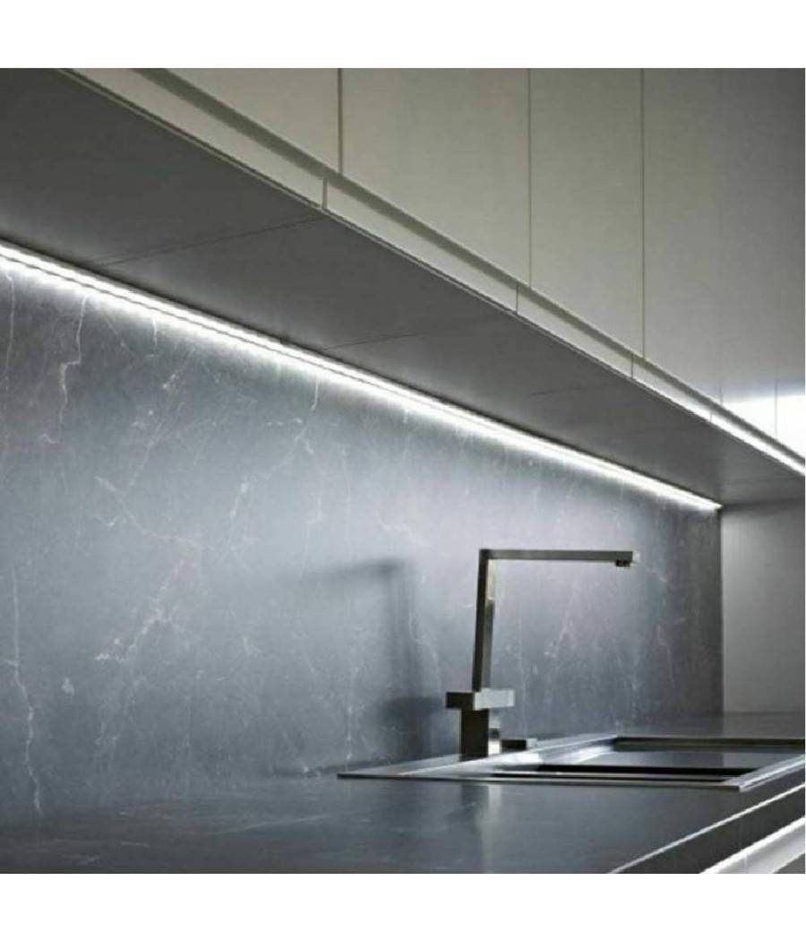 Plafoniera Led Neon T5 Sottopensile Vetro Trasparente 30 Watt 150 Cm - -Bianco Freddo --1