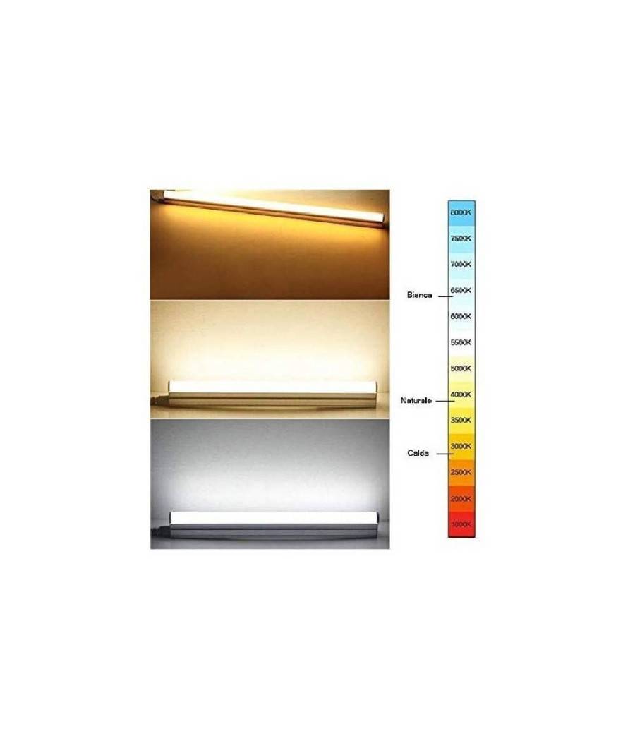 Plafoniera Led Neon T5 Sottopensile Vetro Trasparente 30 Watt 150 Cm - -Bianco Freddo --3