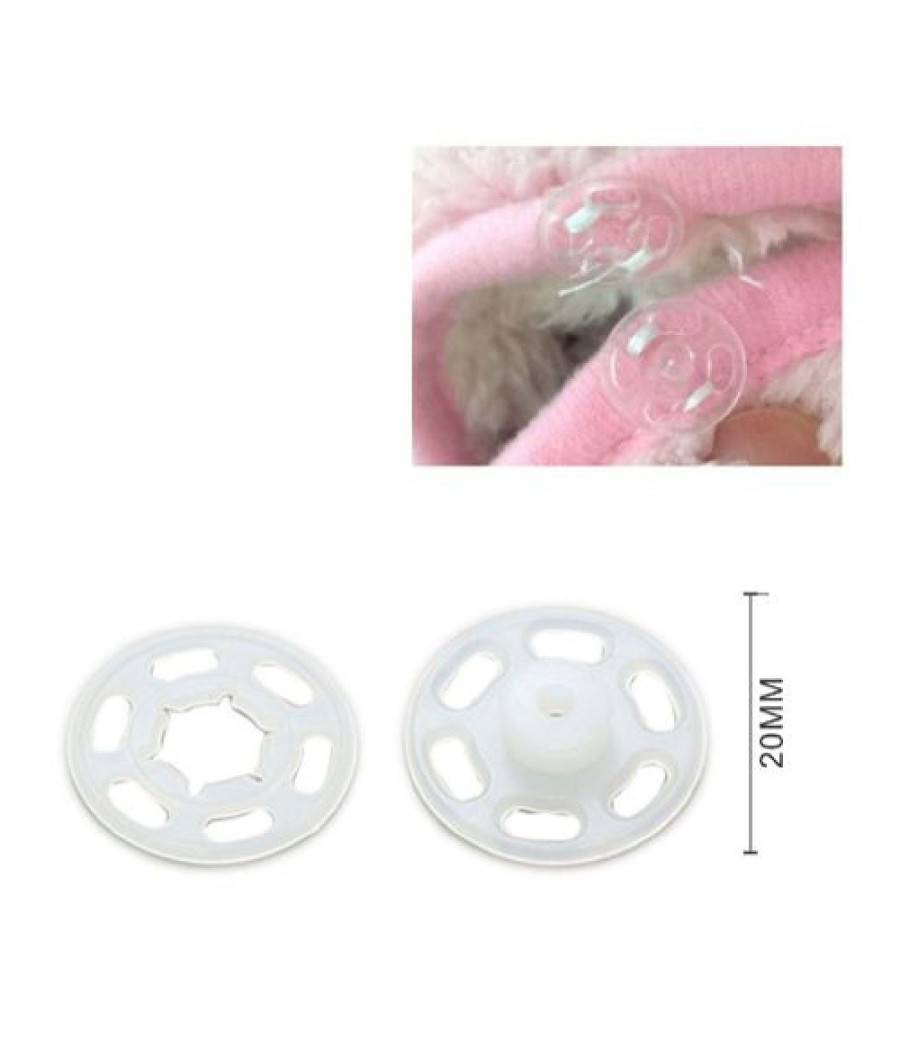 Set 6 Paia Di Bottoni Automatici A Pressione In Plastica ø20mm Per Cucito 52988 --1