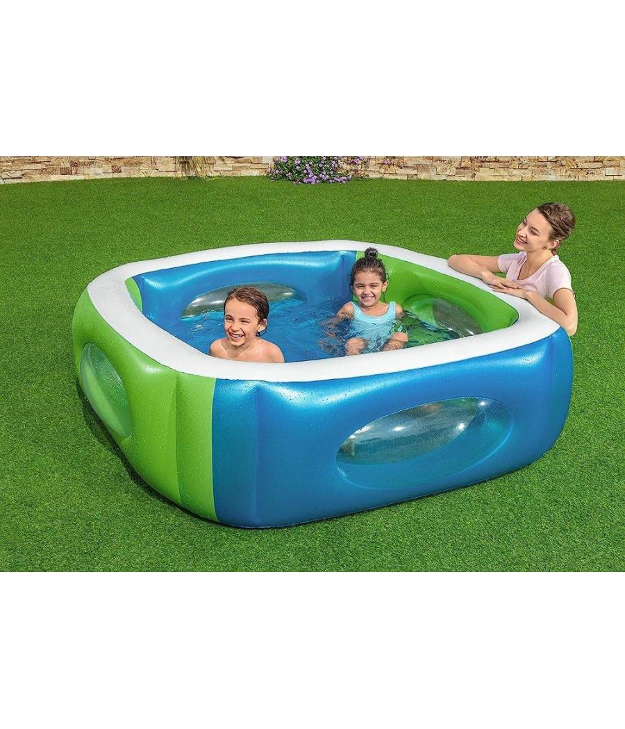 Piscina Per Bambini Window Multi Color Con Oblo' 168x168x56 Cm Piscinetta 51132 --2