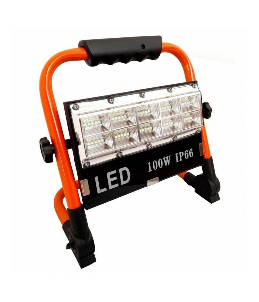 Faro Faretto Led 100w Batteria Ricaricabile Torcia Da Lavoro 8505-smd Emergenza --0
