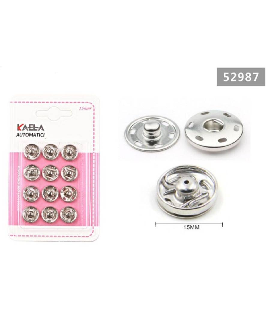 Set 12 Paia Di Bottoni Automatici A Pressione ø 15 Mm Accessori Per Cucito 52987 --0