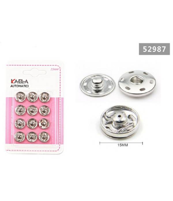 Set 12 Paia Di Bottoni Automatici A Pressione ø 15 Mm Accessori Per Cucito 52987 -