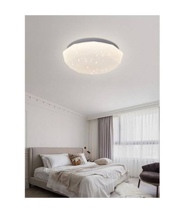 Plafoniera Soffitto 36 W Bianca Lavorata Puntini Luce 6500k 3000k 4000k C02-36 - -Bianco Naturale -