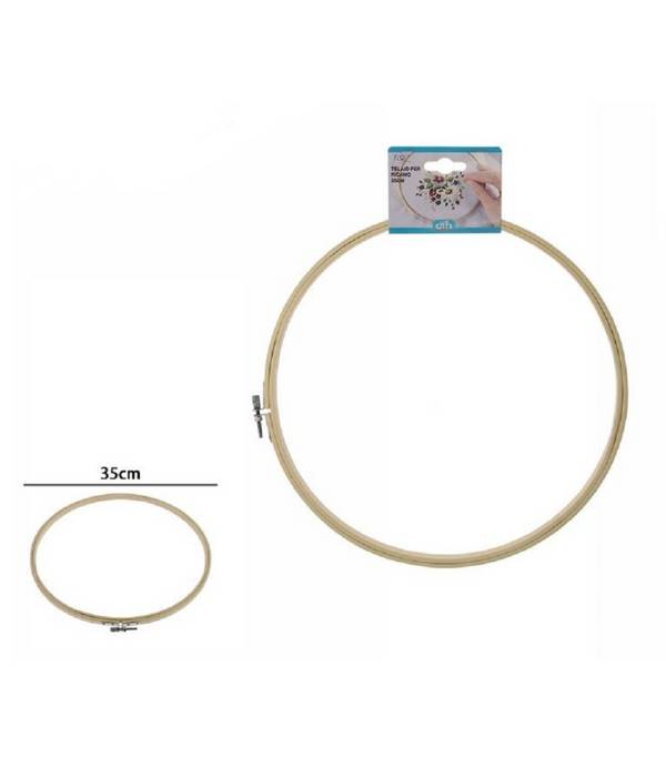 Telaio Per Ricamo In Legno Tondo Con Fibbia Metallo Accessori Cucito 35cm 53552a -