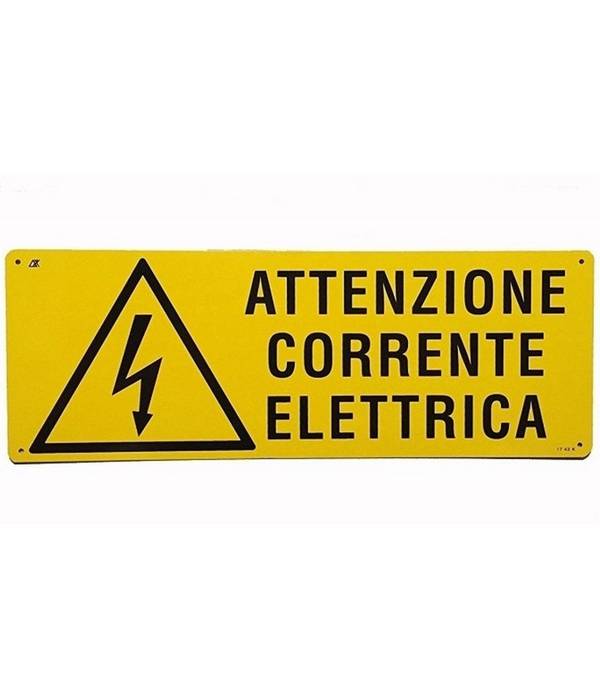 Cartello Attenzione Corrente Elettrica Segnaletica Sicurezza Avvertimento -