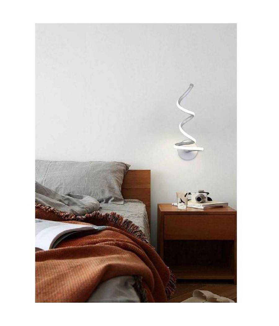 Applique A Parete Spirale Per Interni A Led 12 W Luce Fredda Calda Naturale E24 - -Bianco Naturale --0